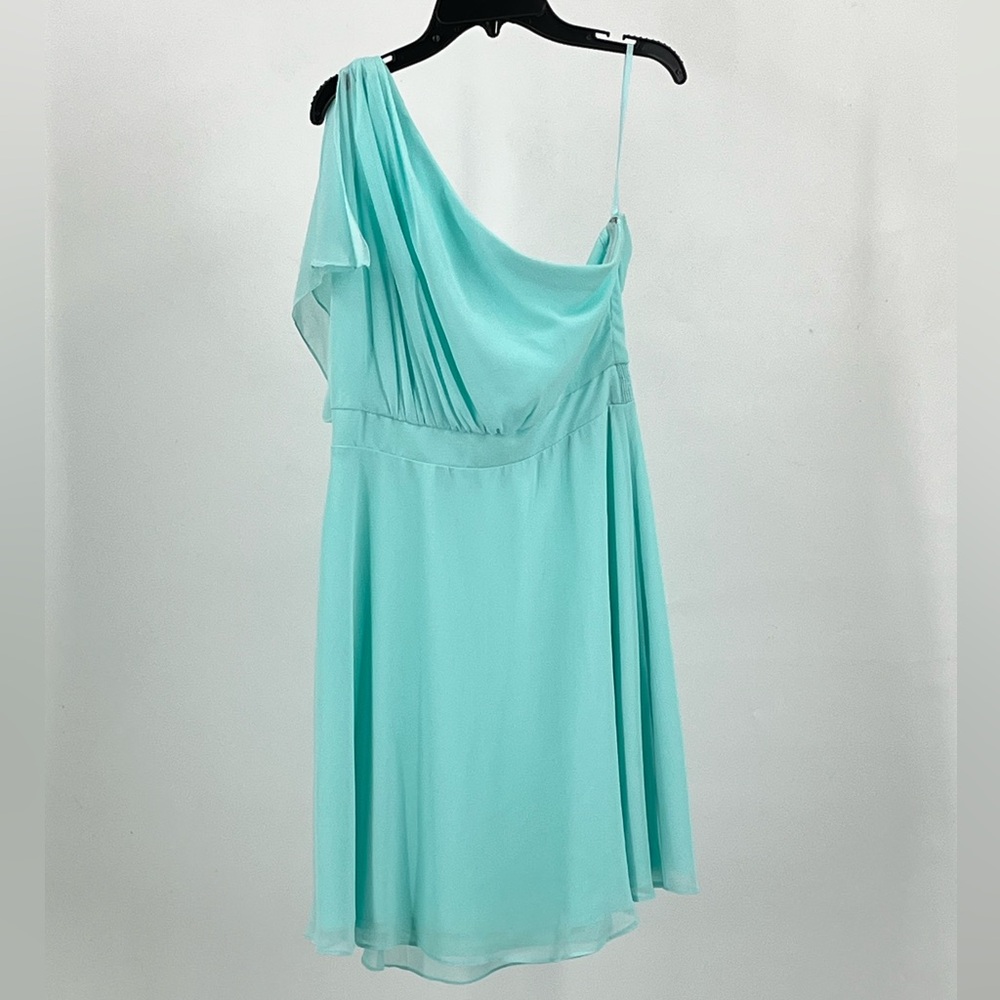 White House Black Market One Shoulder Turquoise Dress